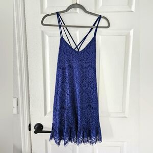 Blue Mini Fringe Dress